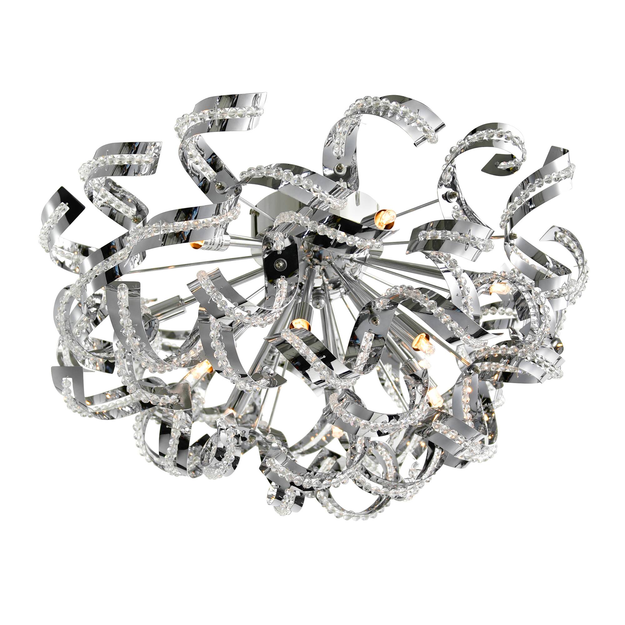 Angle. CWI Lighting - Swivel 13 Light Flush Mount With Chrome Finish - Chrome.