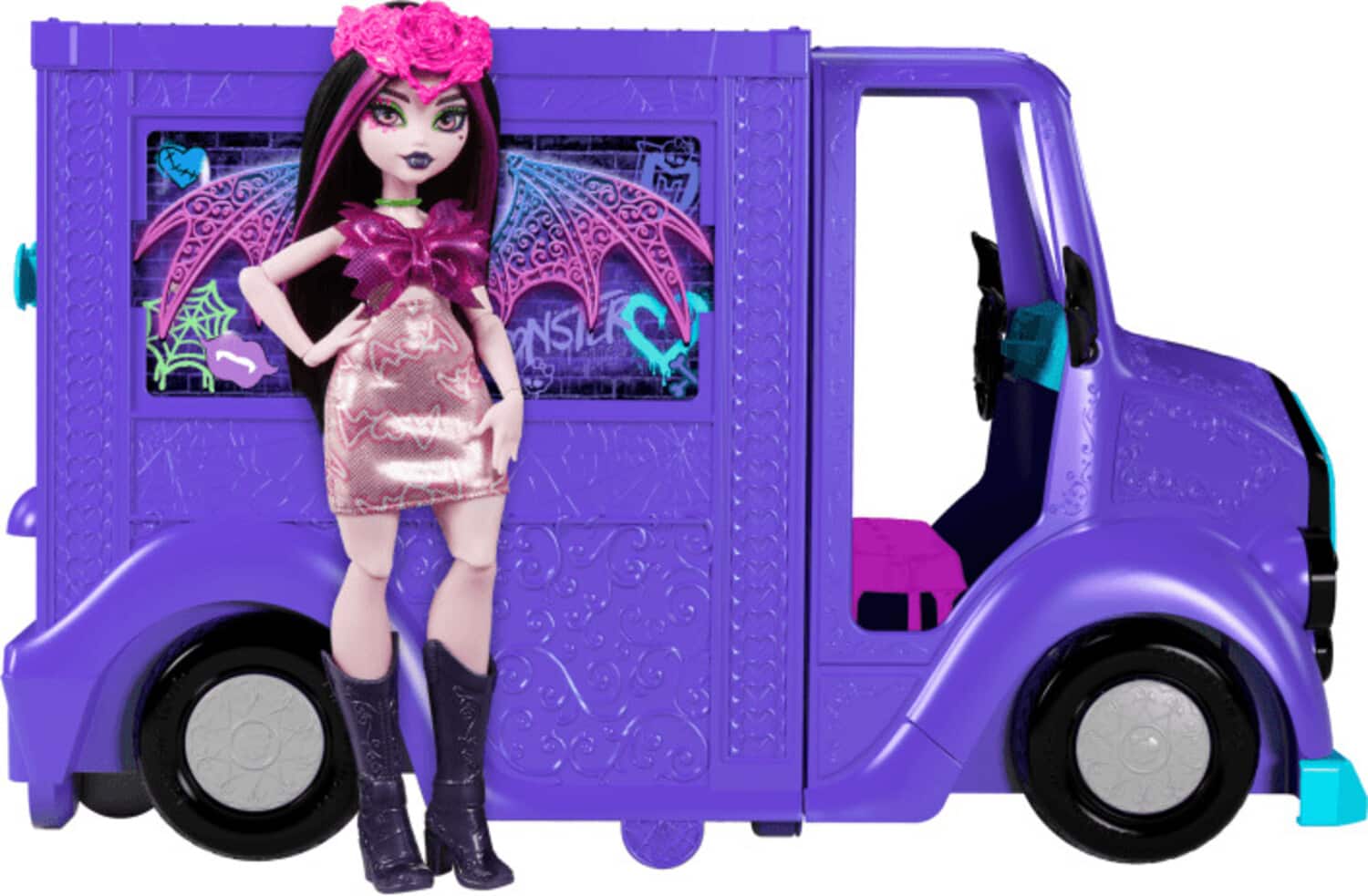 Monster High Monster Draculaura Doll and Fangtastic Rockin' Food Truck Playset - COLLECTABLES - Mattel