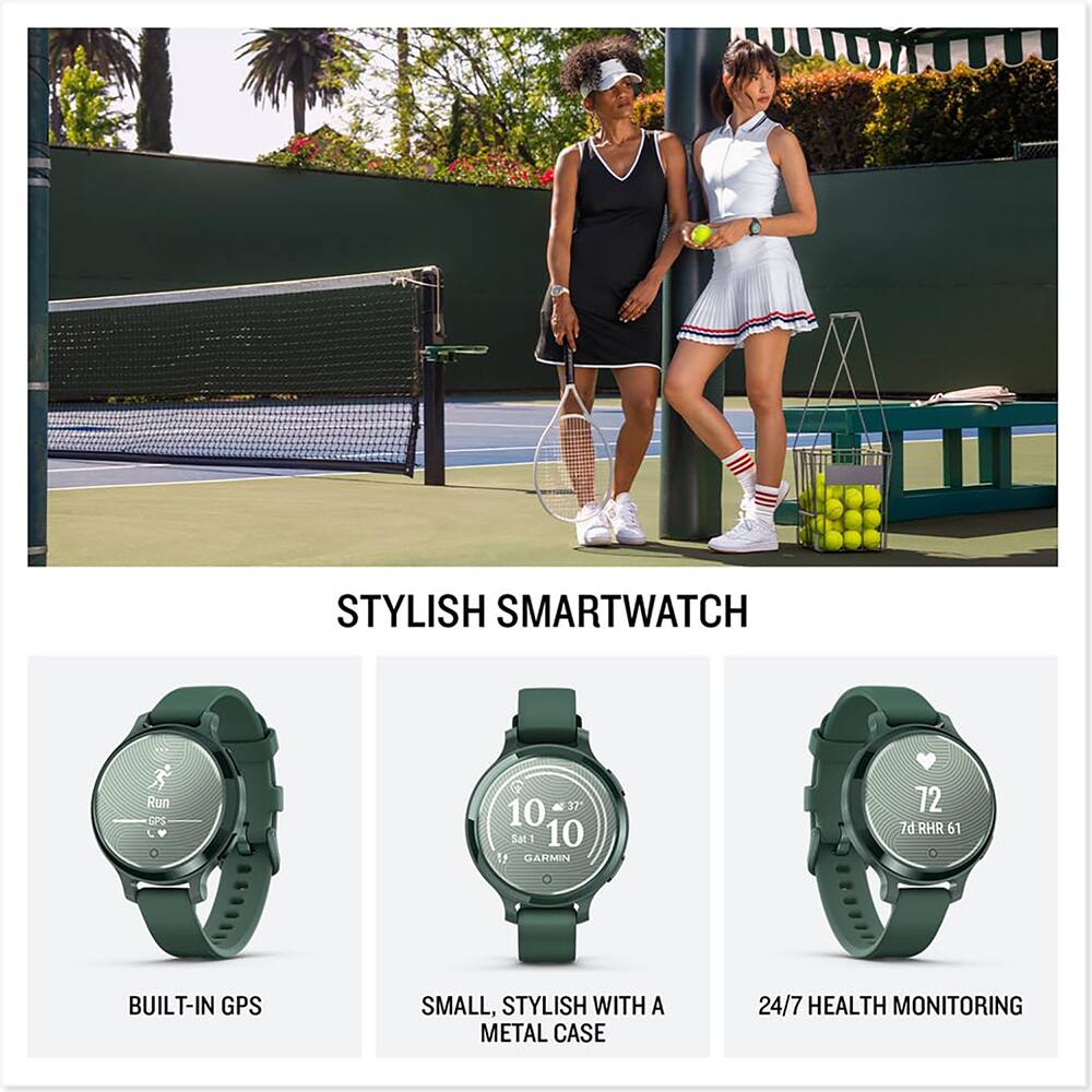 STYLISH SMARTWATCH

- BUILT-IN GPS
- SMALL, STYLISH WITH A METAL CASE
- 24/7 HEALTH MONITORING