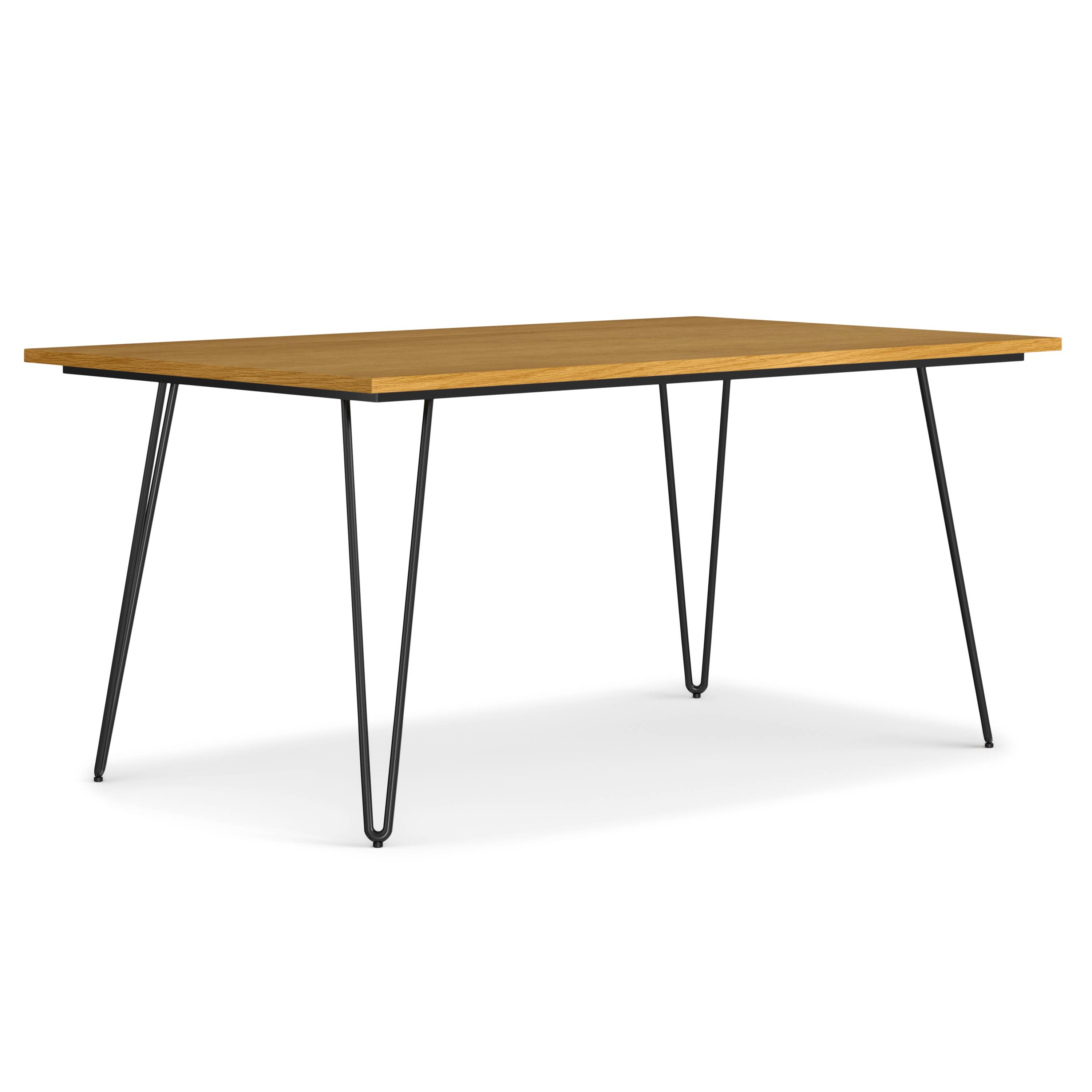 Front. Simpli Home - Hunter 66 inch x 40 inch Rectangle Industrial Dining Table in Oak - Oak.