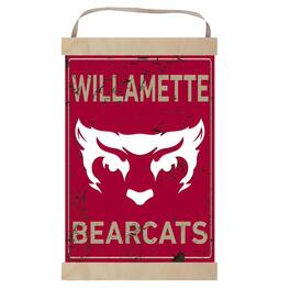 Jardine - Willamette Bearcats 12" x 20" Faux Rust Banner Sign - Maroon