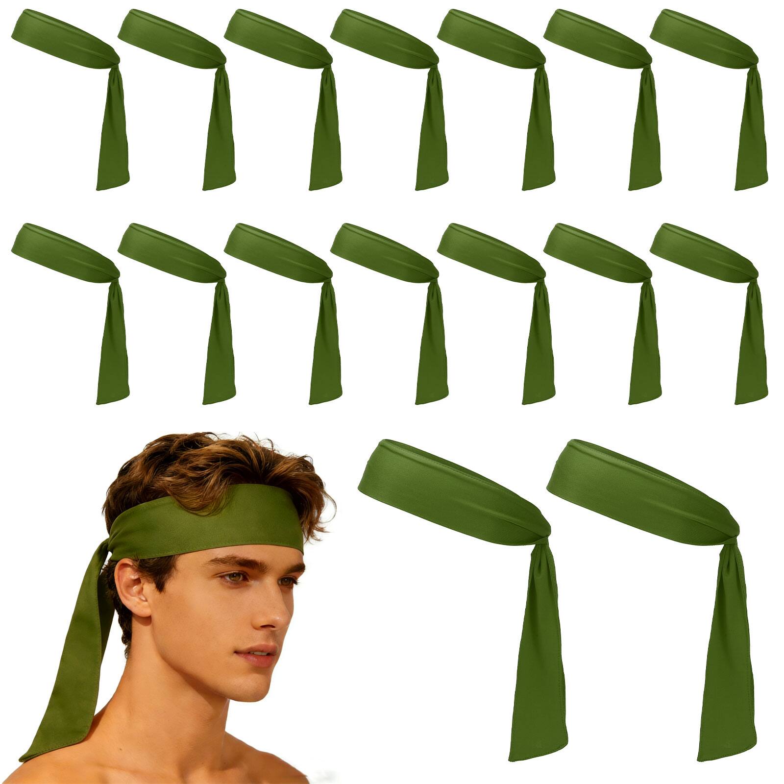Unique Bargains - Tie Sweatband Headband, Adjustable Non-Slip Moisture Wicking Athletic Headband, 20pcs - For Tennis/Karate/Workout/Yoga - Army Green price history on PriceWatchPro