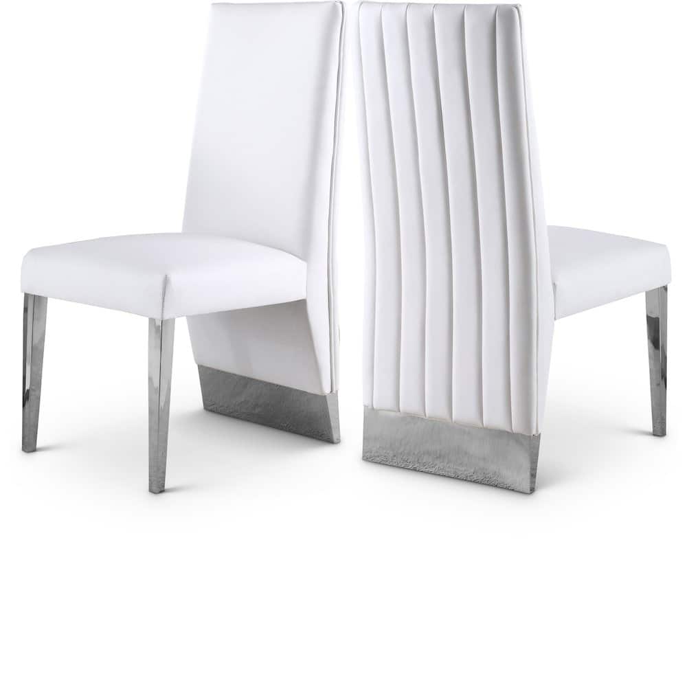 Meridian Furniture - Porsha Vegan Leather Dining Chair, Set of 2 - White