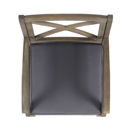 Alt View 7. Whisen - 2-Piece Outdoor Dining Chair Set with Cushions, Solid Wood Patio Seating for Backyard, Garden & Poolside - Grey.