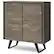 Angle. Simpli Home - Lowry Medium Storage Cabinet - Distressed Grey.