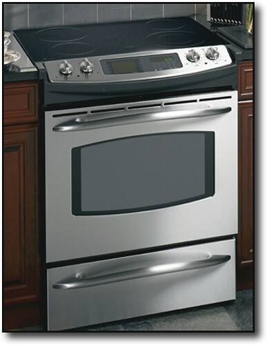Front Standard. GE - Profile 30" Self-Cleaning Slide-In Electric Range - Stainless-Steel.