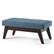 Front. Simpli Home - Draper Mid Century Tufted Ottoman Bench - Denim Blue.