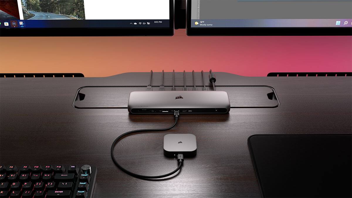 The text on the image reads: "P 8:03 PM 58YF Mostly sunny | 7 FB F9 F10 FT F12 DEL P f 0) + HOME / O P E , 1, ' , PODN A."