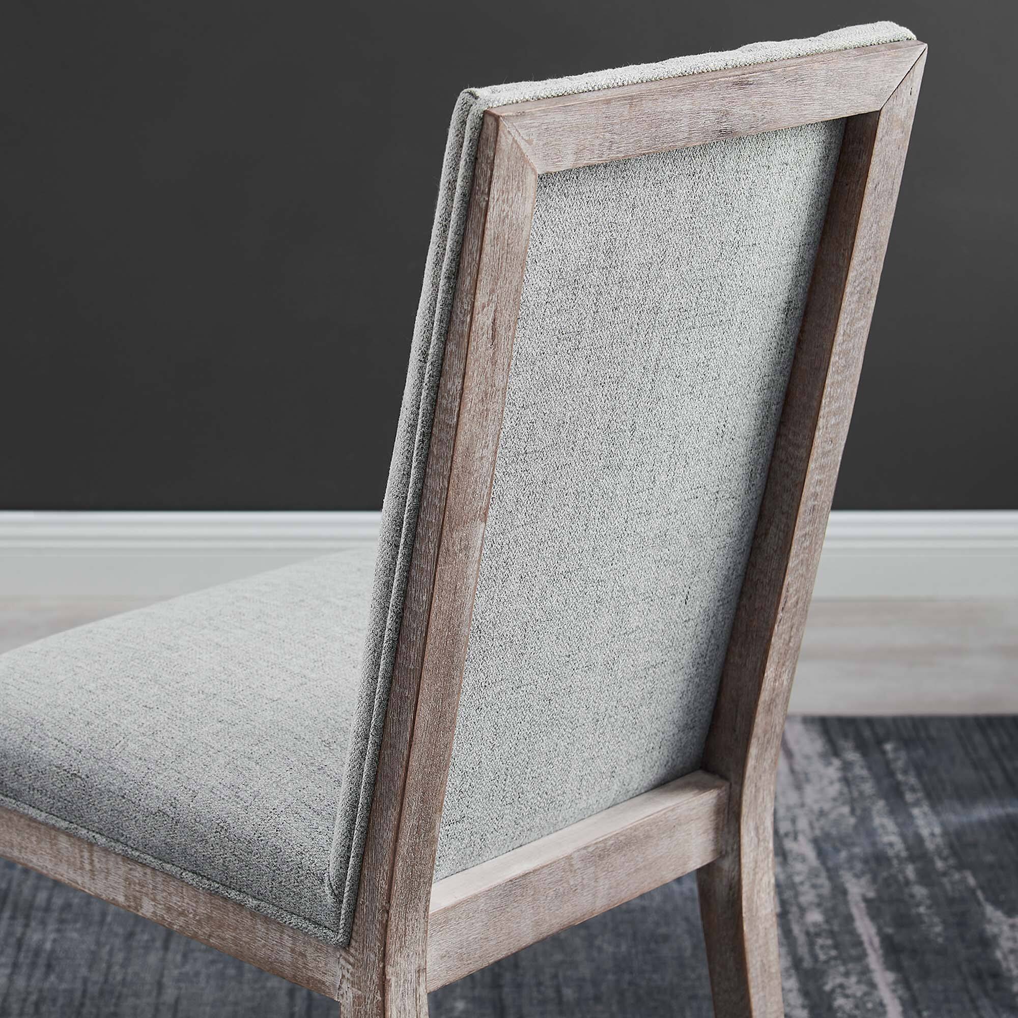 Back. Modway - Maisonette French Vintage Tufted Fabric Fabric Dining Side Chair by Modway - Light Gray.