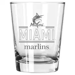 The Memory Company - Miami Marlins 15oz. Double Old Fashioned Glass - Multicolor