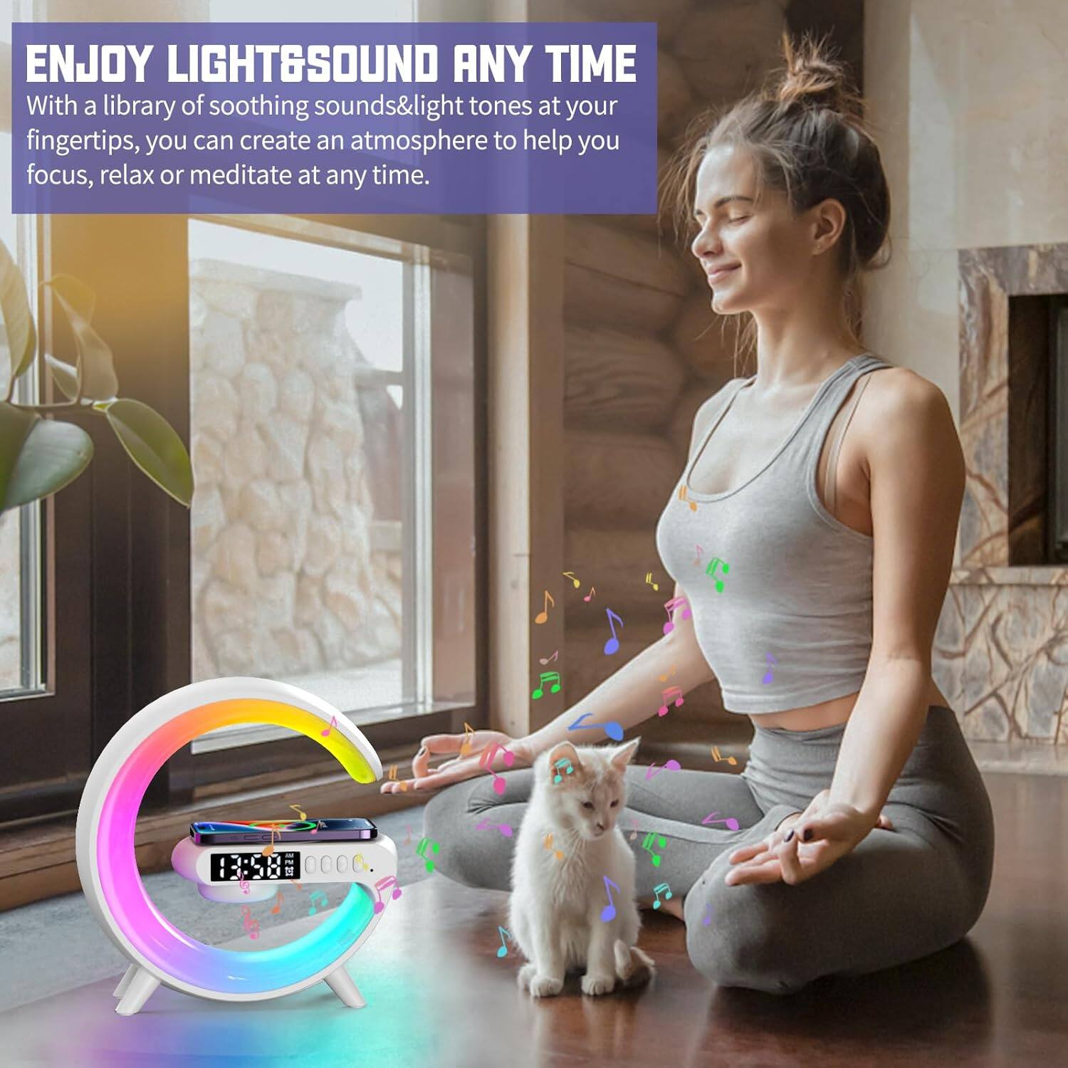 ENJOY LIGHT & SOUND ANY TIME

With a library of soothing sounds & light tones at your fingertips, you can create an atmosphere to help you focus, relax or meditate at any time.
