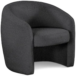 Meridian Furniture - Acadia Boucle Fabric Accent Chair - Black