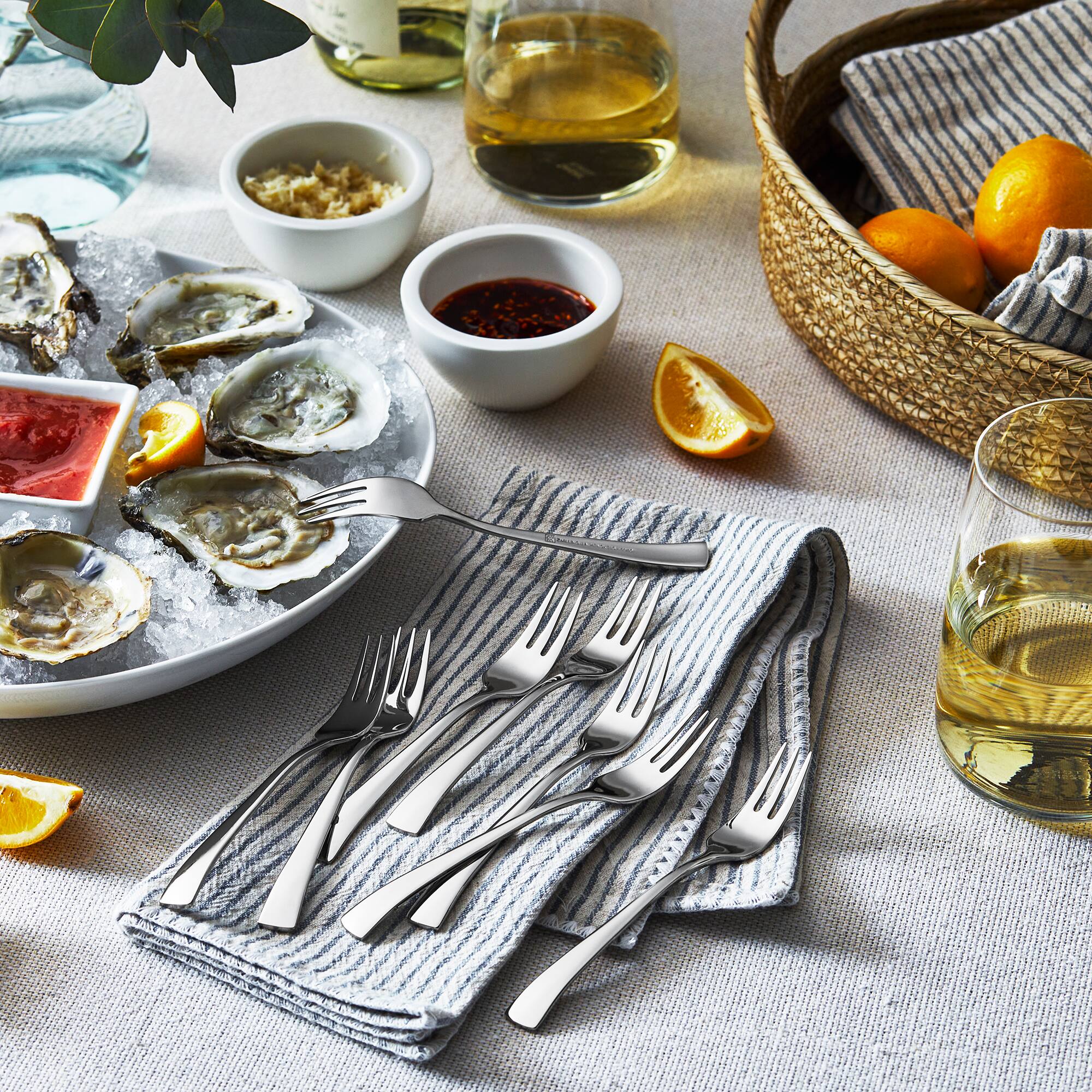 Alt View 2. ZWILLING - ZWILLING Bellasera 8-pc 18/10 Stainless Steel Seafood Fork Set - Stainless Steel.