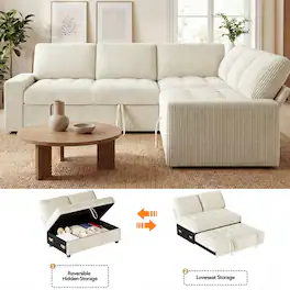 CarterChairr - 80" Modular Sectional Sofa,L Shaped Couch,Modern Deep Seat Sofa 4 Seater Comfy Cloud Couches - Beige