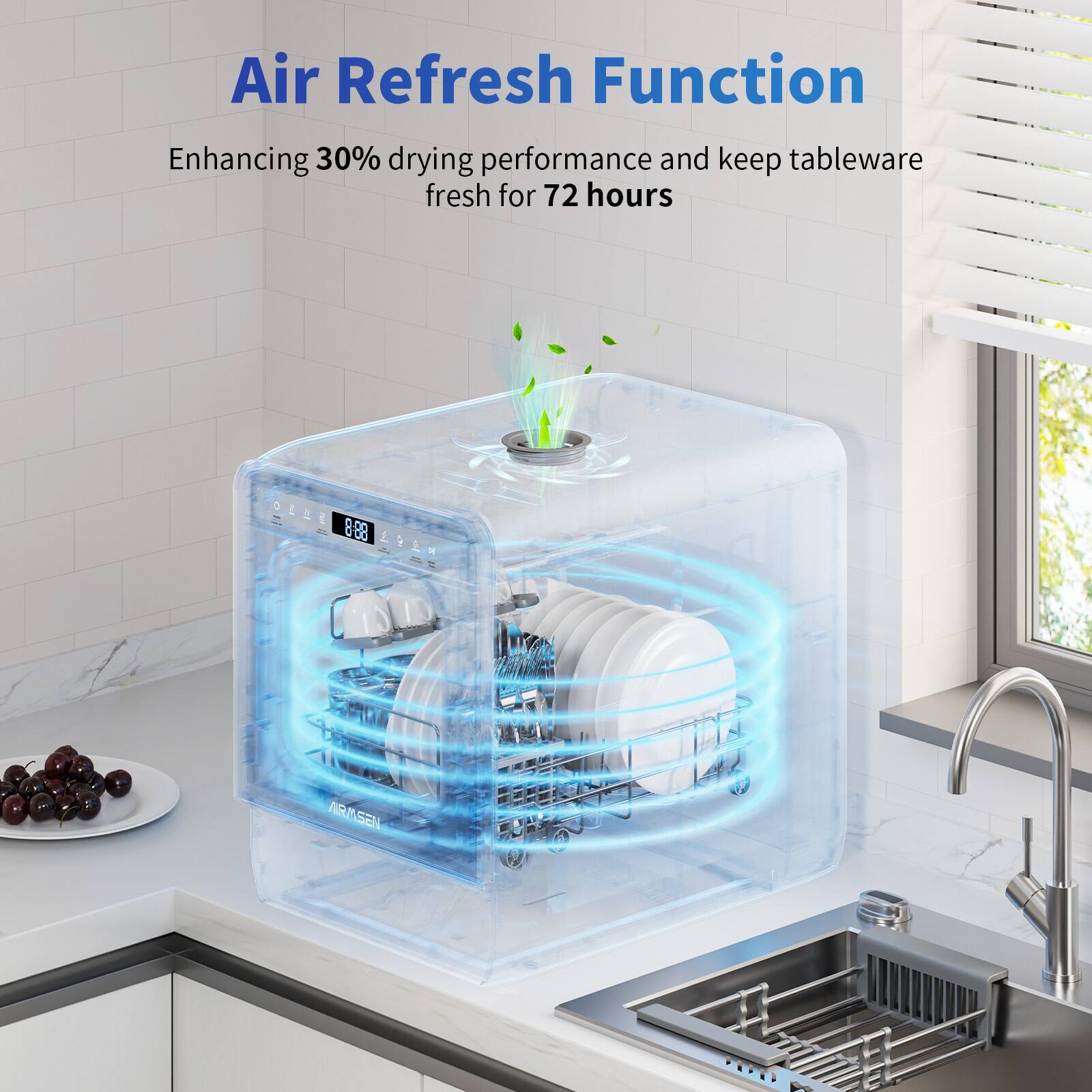 Air Refresh Function  
Enhancing 30% drying performance and keep tableware fresh for 72 hours  
OE 888  
ARASEN