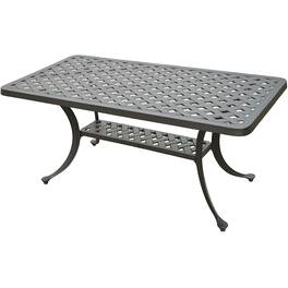 Hivvago - Solid Cast Aluminum 21 x 42 inch Outdoor Patio Dining Cocktail Table - Charcoal