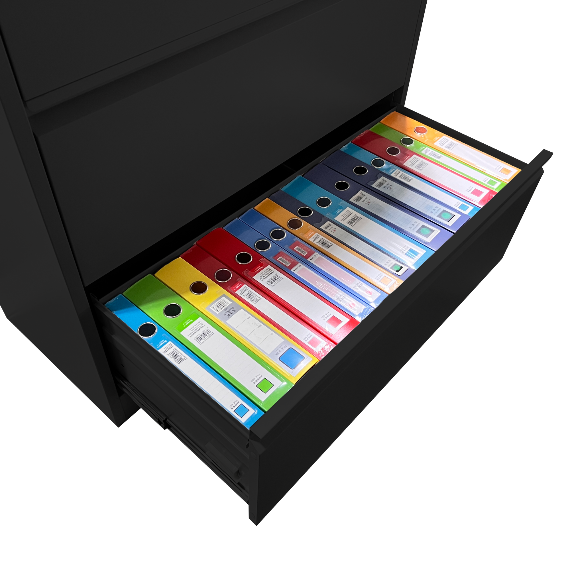 Alt View 9. GOODSILO - Steel Lateral Filing Cabinet with Locking System for Legal/Letter Files - 5 Drawers - Black.