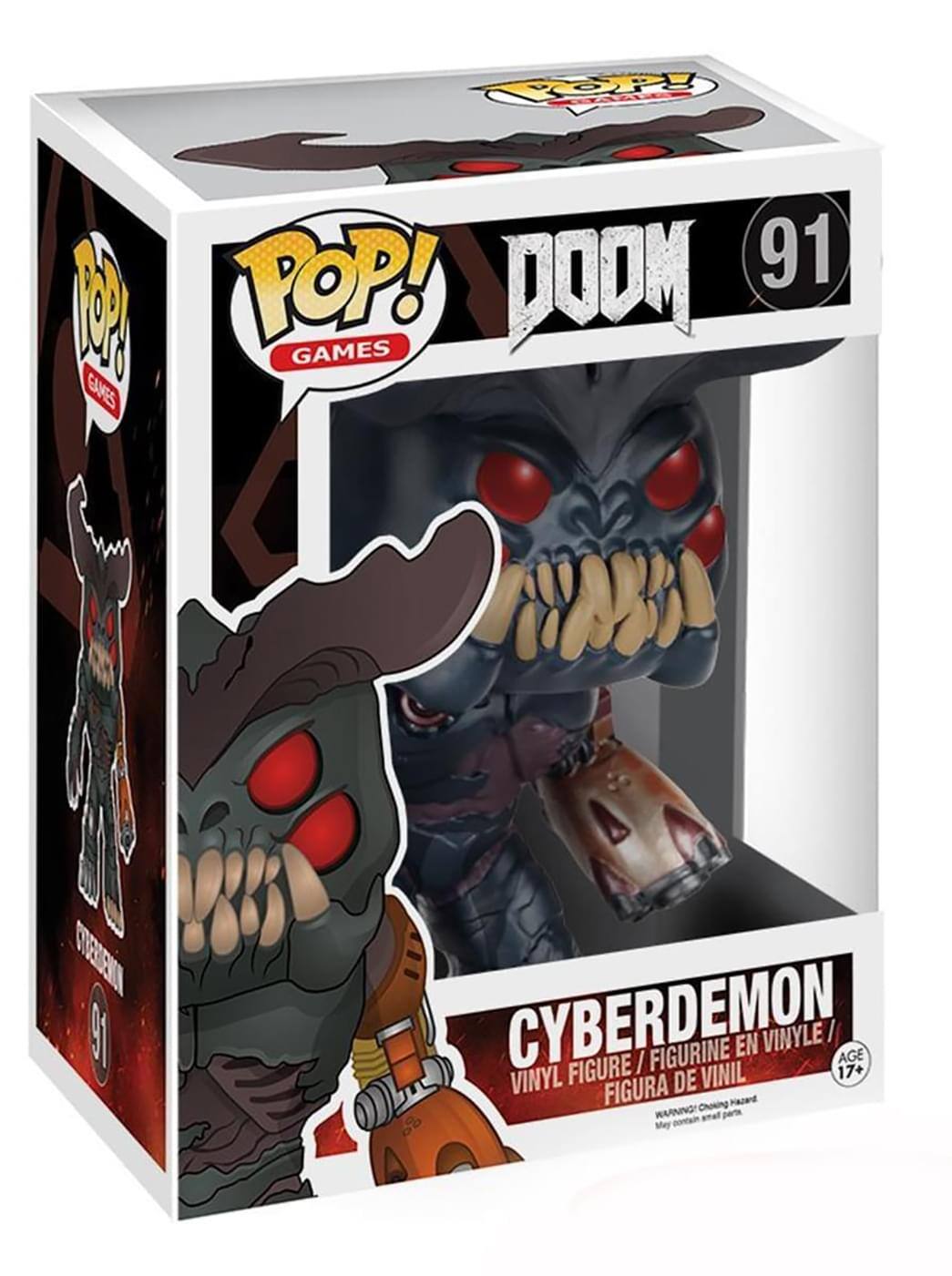 Rp M GAMES POP! DOOM 91 GAMES ES 91 e CYBERDEMON FIGURE / FIGURINE EN VINYLE AGE 17+ VINYL FIGURA DE VINIL WARNING Choking Hazard: Small parts. Not for children under 3 years.