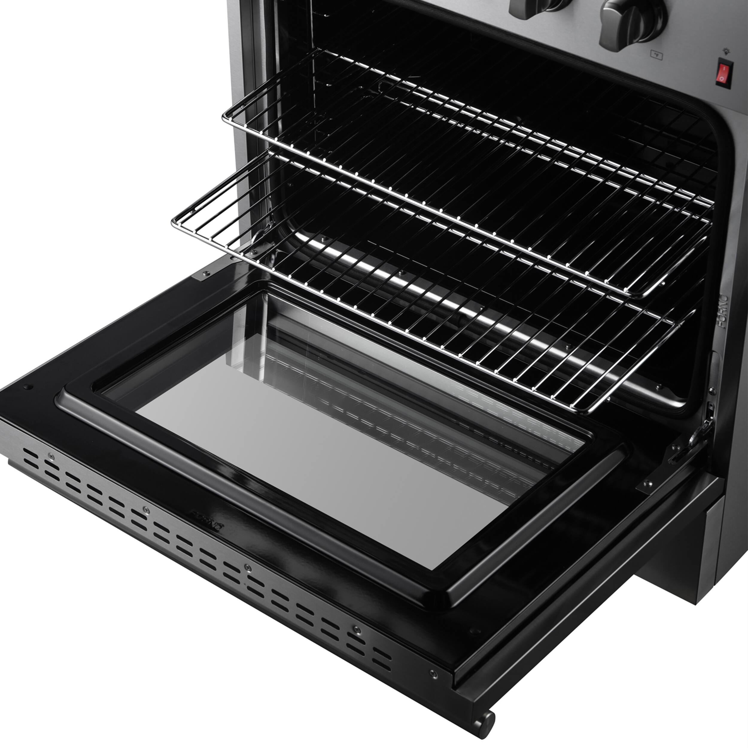 Alt View 11. Forno Appliances - Marco 4.32 Cu. Ft. Freestanding Dual Fuel Convection Range with Dual Ring Burner - Silver.