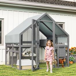 Loheer - Large Outdoor Cat Enclosure Solid Wood Feral Cat Shelter Weatherproof Catio