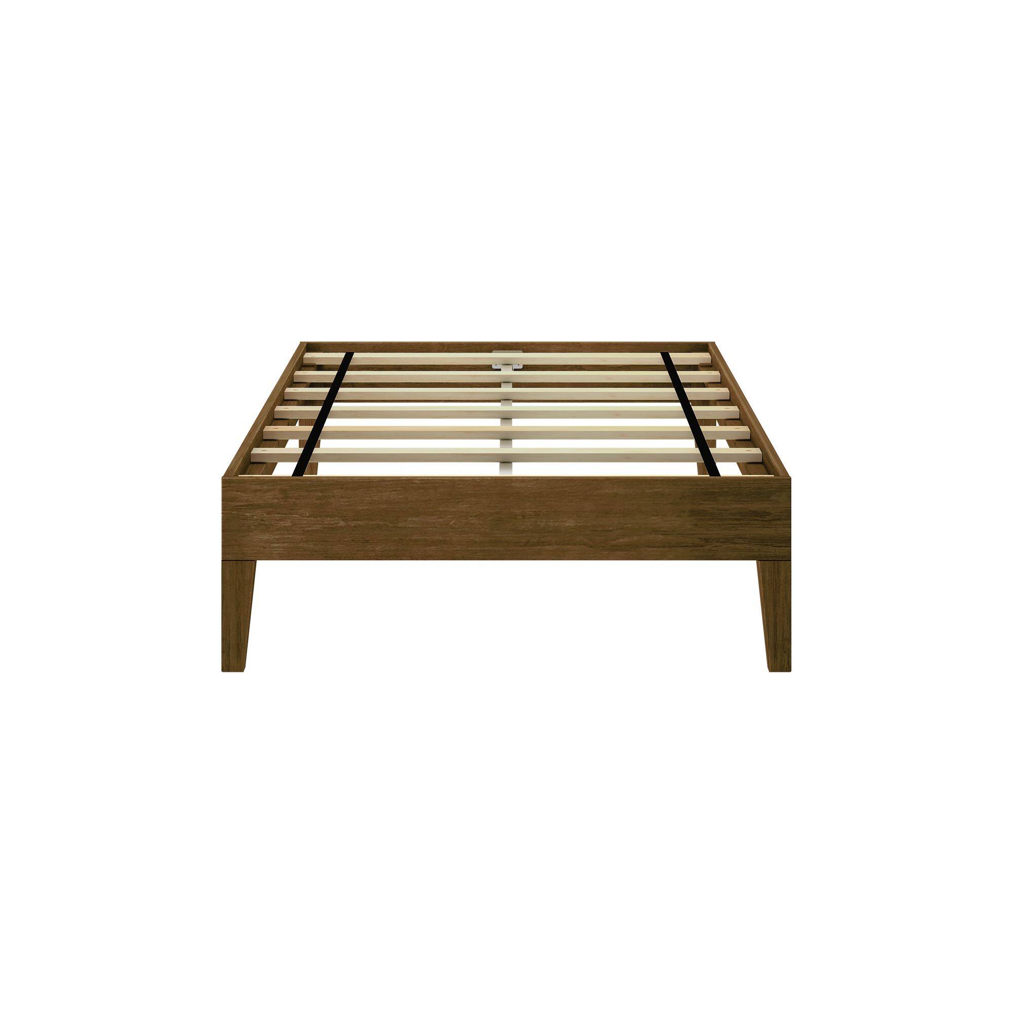 Alt View 5. Plank+Beam - Twin-Size Platform Bed, Matte Walnut - Walnut Dip.