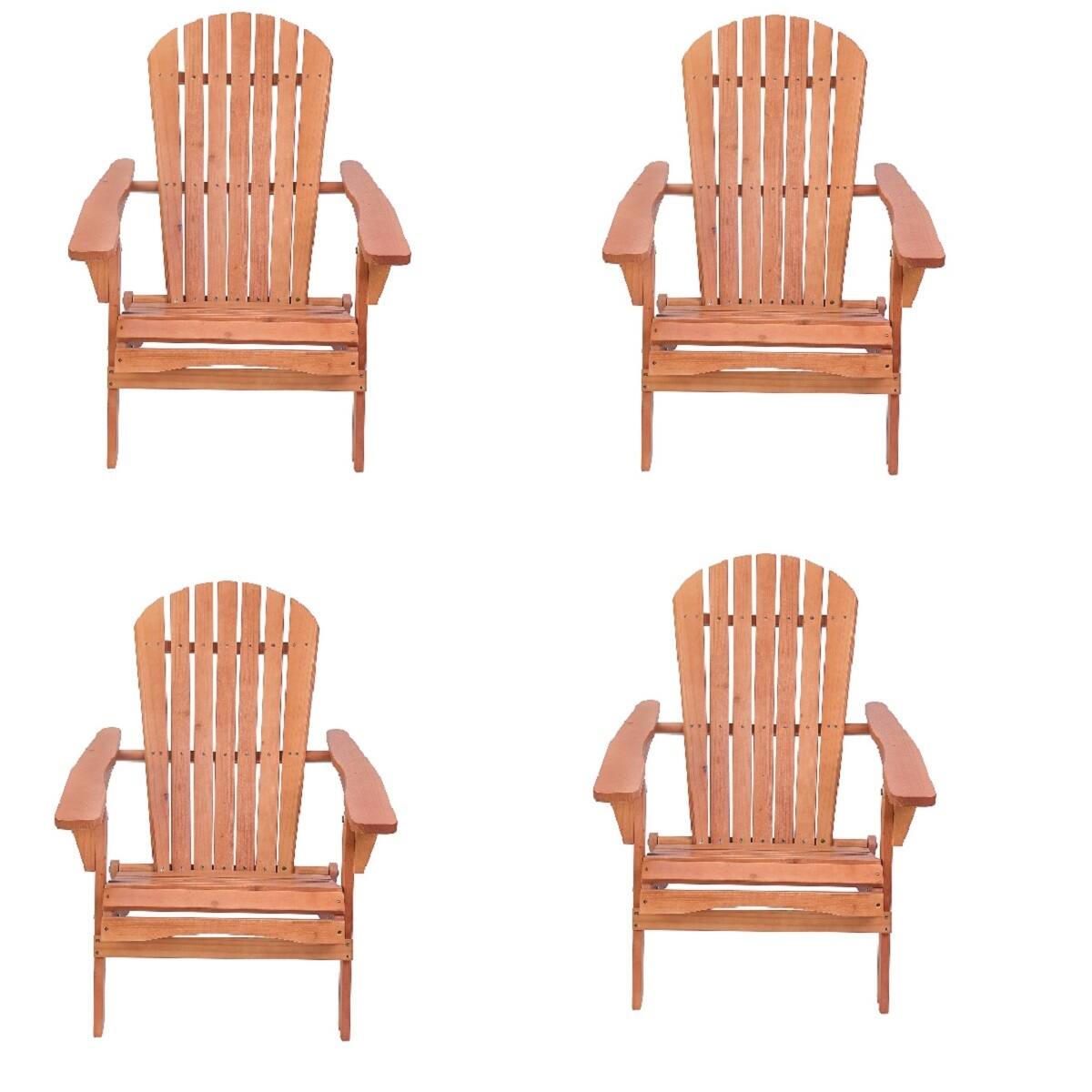 Jiallo - Grand Collection Folding Large Size Adirondack Chair Pine Wood - Walnut price history on PriceWatchPro
