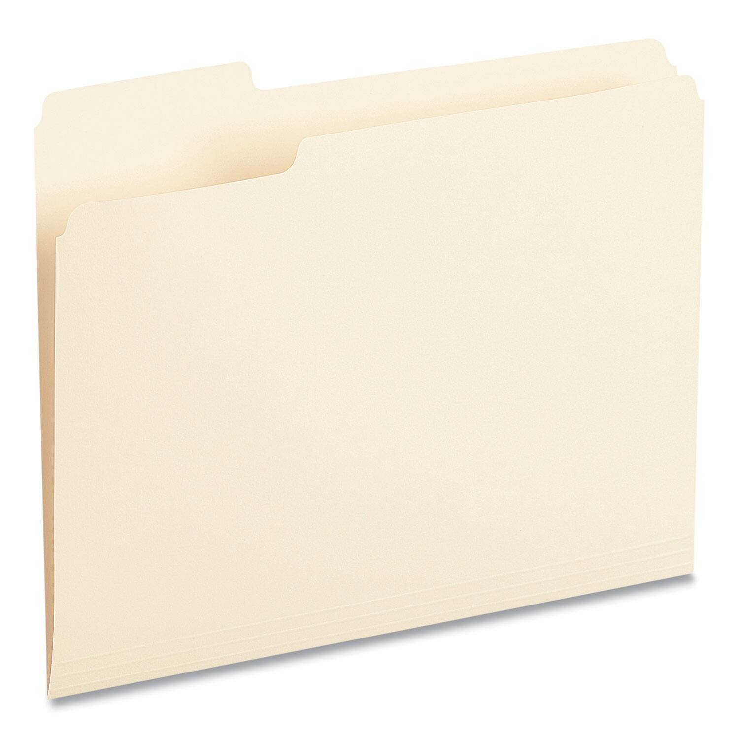 Angle. Universal - Top Tab File Folders, 1/3-Cut Tabs: Left Position, Letter Size, 0.75" Expansion, Manila, 100/Box.