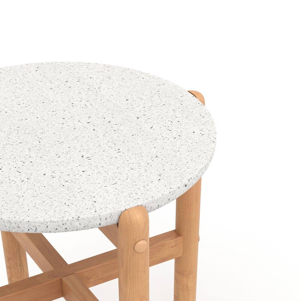 Back. Outdoor Escape - Outdoor Side Table, Small Patio Table for Outside or Porch Use - Natural.