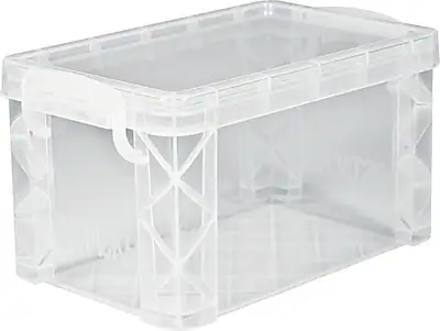 Front. Advantus - Super Stacker Storage Boxes, Hold 400 3 x 5 Cards, Plastic, Clear - Clear.