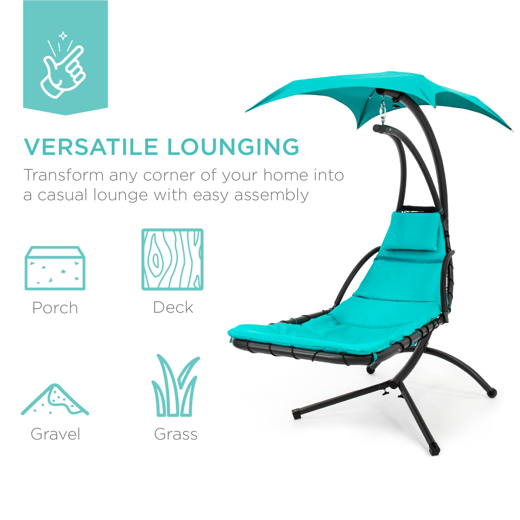 VERSATILE LOUNGING  
Transform any corner of your home into a casual lounge with easy assembly  

Porch  
Deck  
Gravel  
Grass