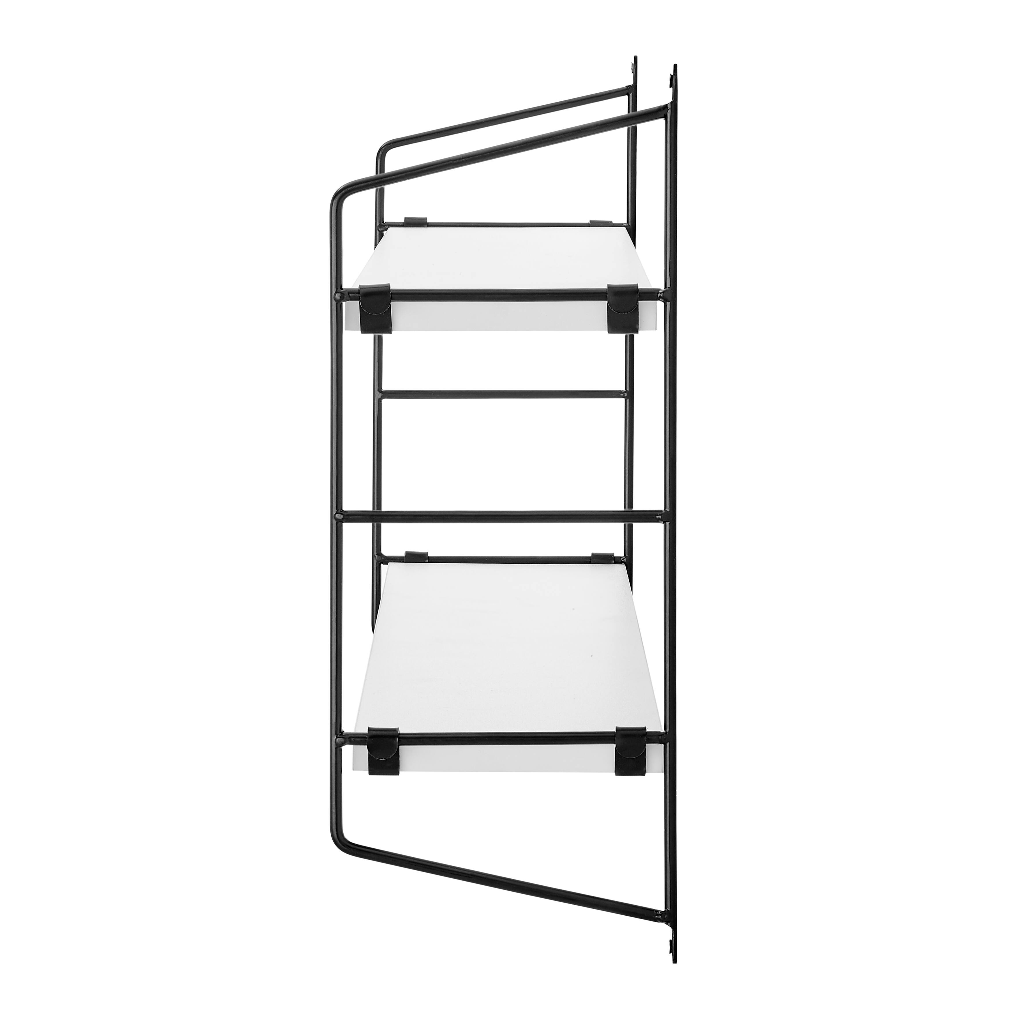 Alt View 6. Danya B - Severini Floating Bracket Farmhouse Two-Tier Wall Shelf - Black/White - White.