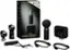 The image shows a Shure MV08-W MoveMic receiver kit, which includes a receiver, microphone, and cables. The microphone is a stereo condenser microphone with selectable polar patterns. The receiver is designed for wireless connectivity and is compatible with Shure 88+. The kit is packaged in a box, and the microphone is placed next to the receiver.