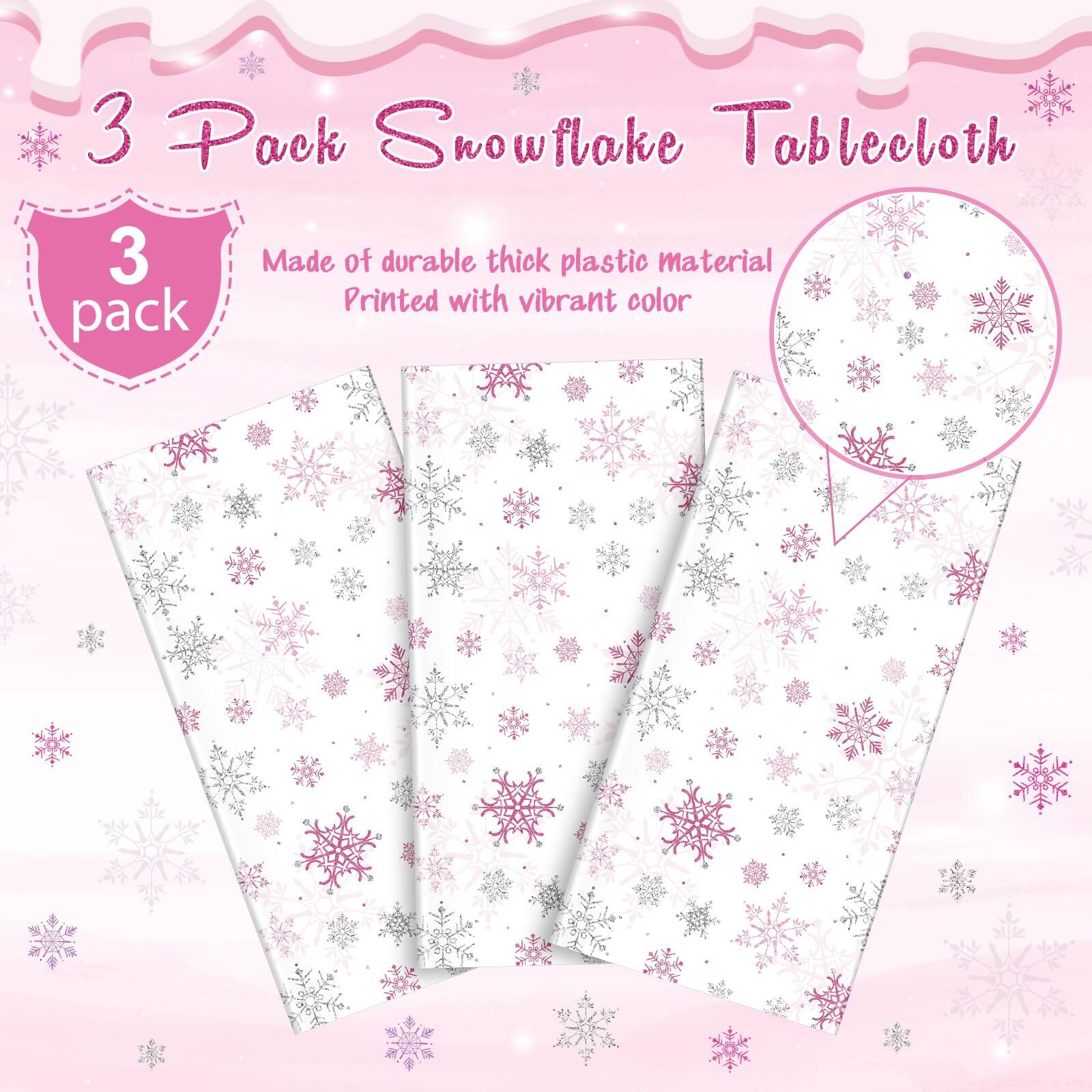 Dapper Styles 3 Christmas Snowflake Party Tablecloths Decorations ...