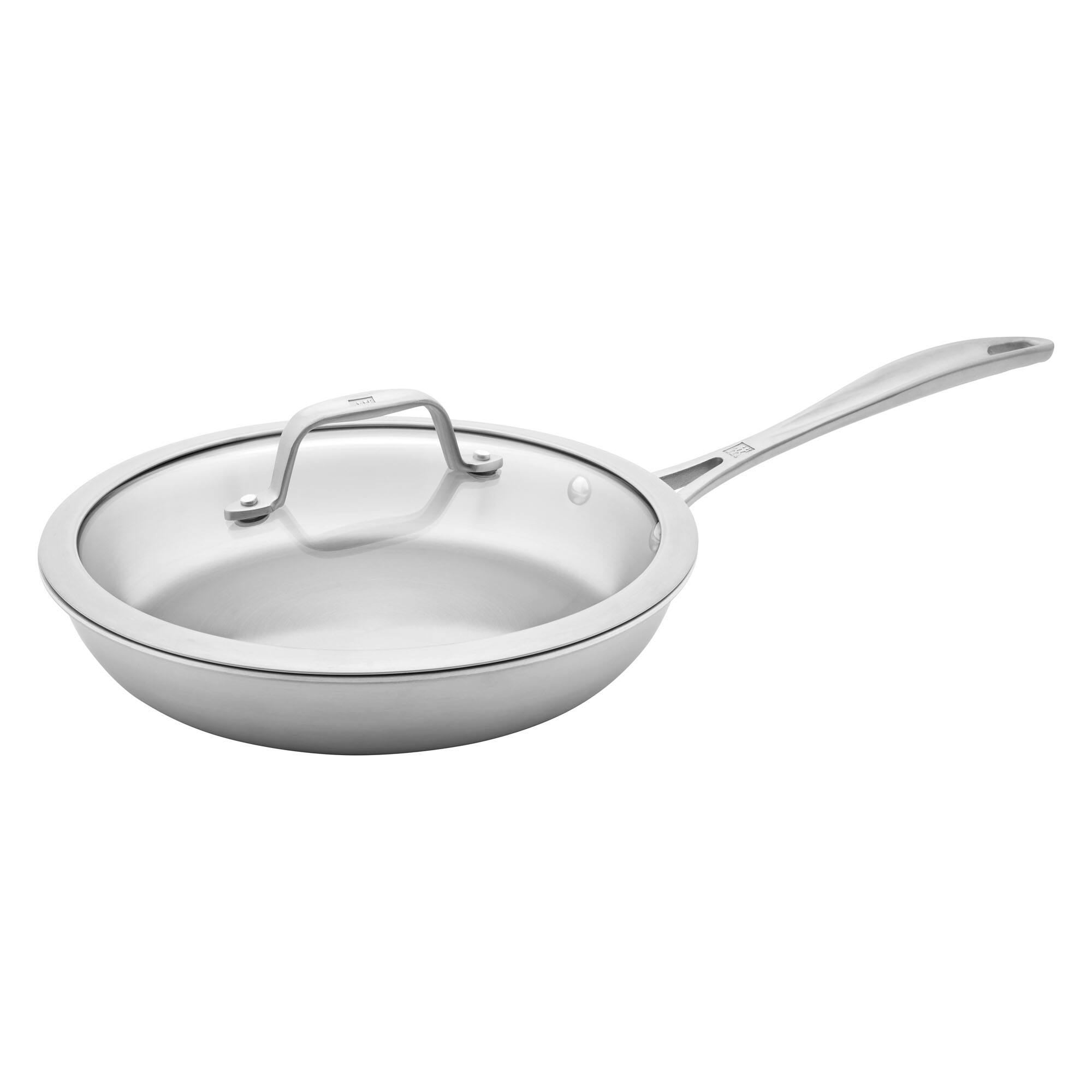 Front. ZWILLING - ZWILLING Spirit 3-ply 9.5-inch Stainless Steel Fry Pan with Lid - Stainless Steel.