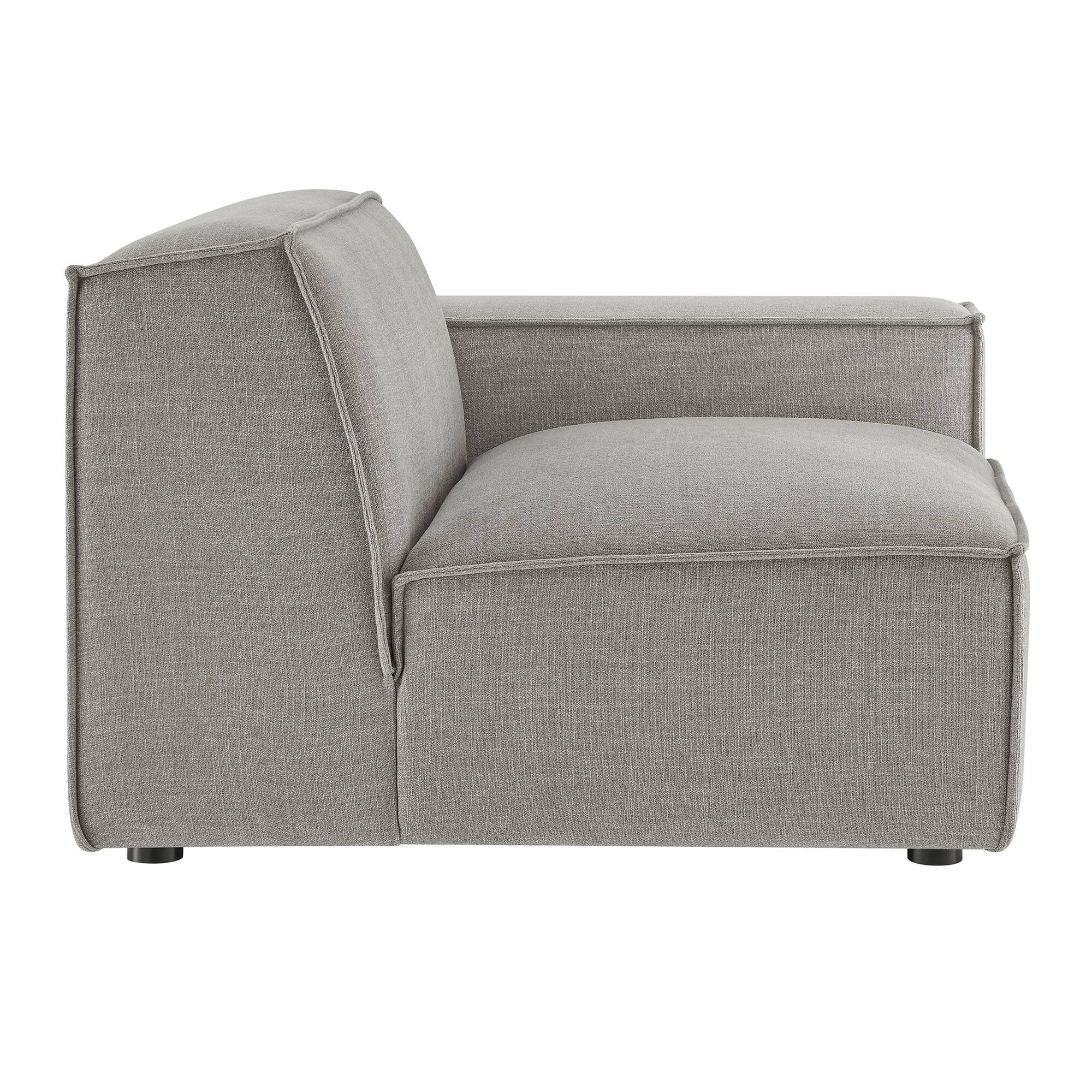 Alt View 4. Modway - Restore Performance Fabric Upholstered Right-Facing Modular Lounge Chair by Modway - Pewter.