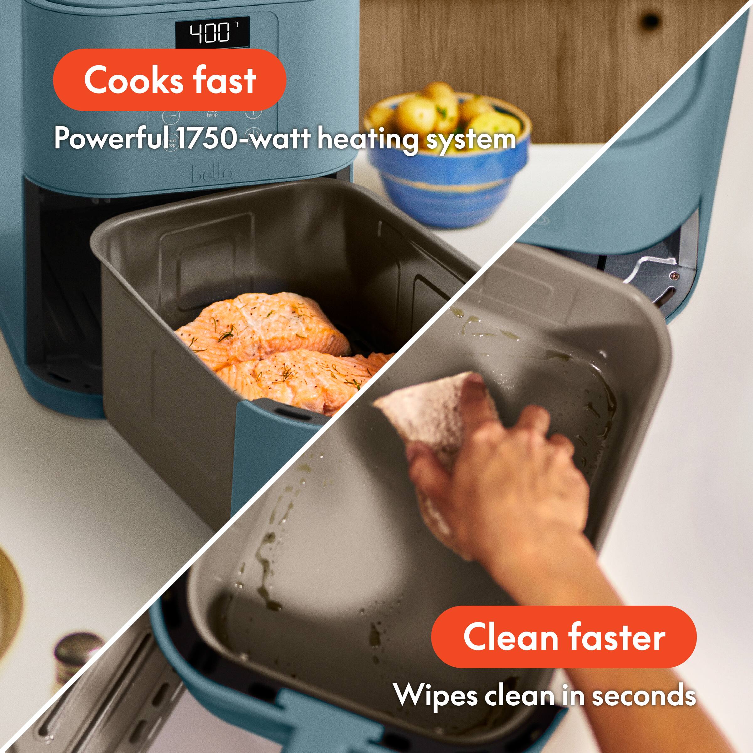 Cooks fast - Powerful 1750-watt heating system
Clean faster - Wipes clean in seconds