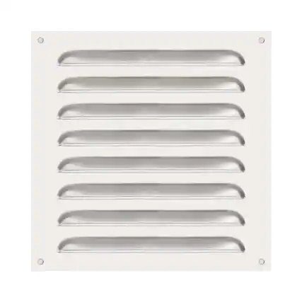 Front. Unique Bargains - 8"x8" Stainless Steel Vent Cover, Screen Air Grille Ventilation Cover HVAC Louvered Grill Built-in Mesh for Home - Silver.