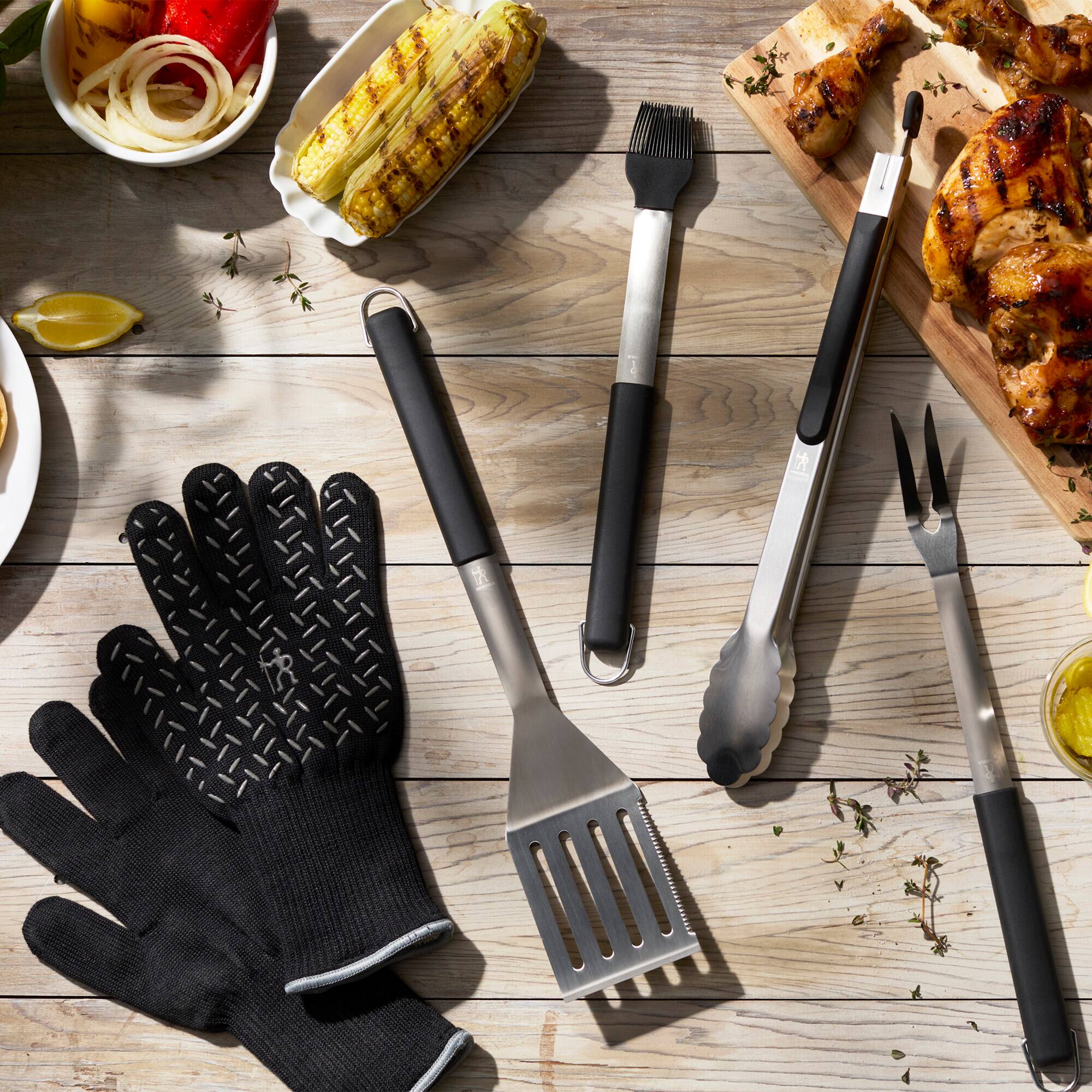 Alt View 2. Henckels - Henckels BBQ 4-pc Stainless Steel Grill Tool Set - Stainless Steel.