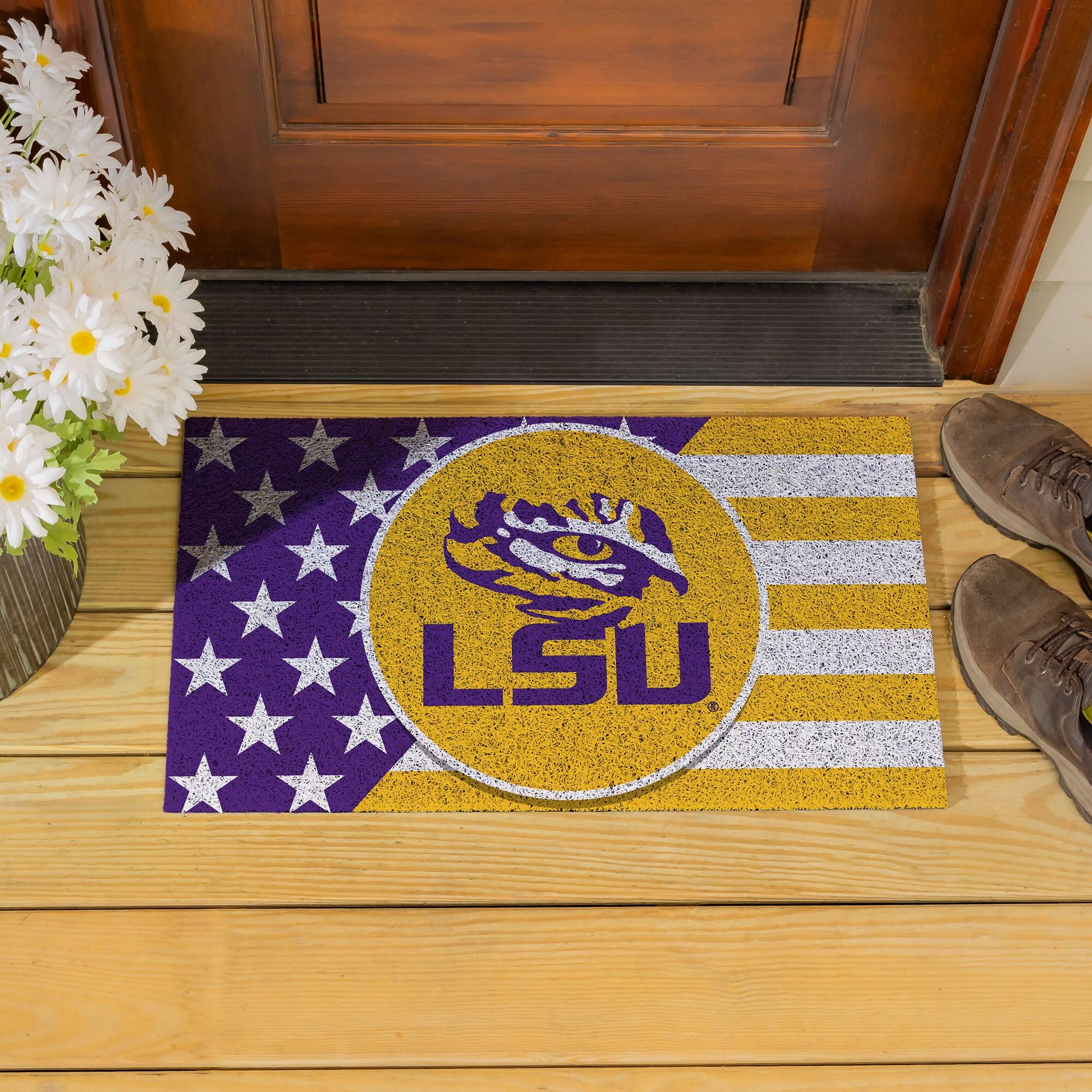 Alt View 3. Evergreen Enterprises - LSU Tigers 16" x 28" Stars & Stripes Patriotic Turf Mat - Multicolor.