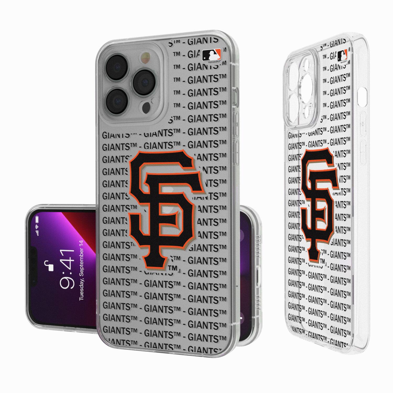 Keyscaper - San Francisco Giants Text Backdrop Clear iPhone Case - 13 mini - Multicolor