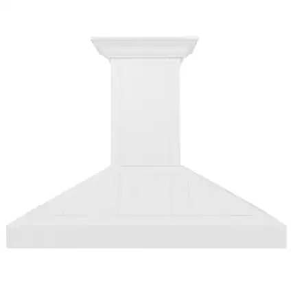 Front. ZLINE - ZLINE 48 in. Wooden Wall Mount Range Hood (KPWW-48) - Shiplap Bright White Finish.