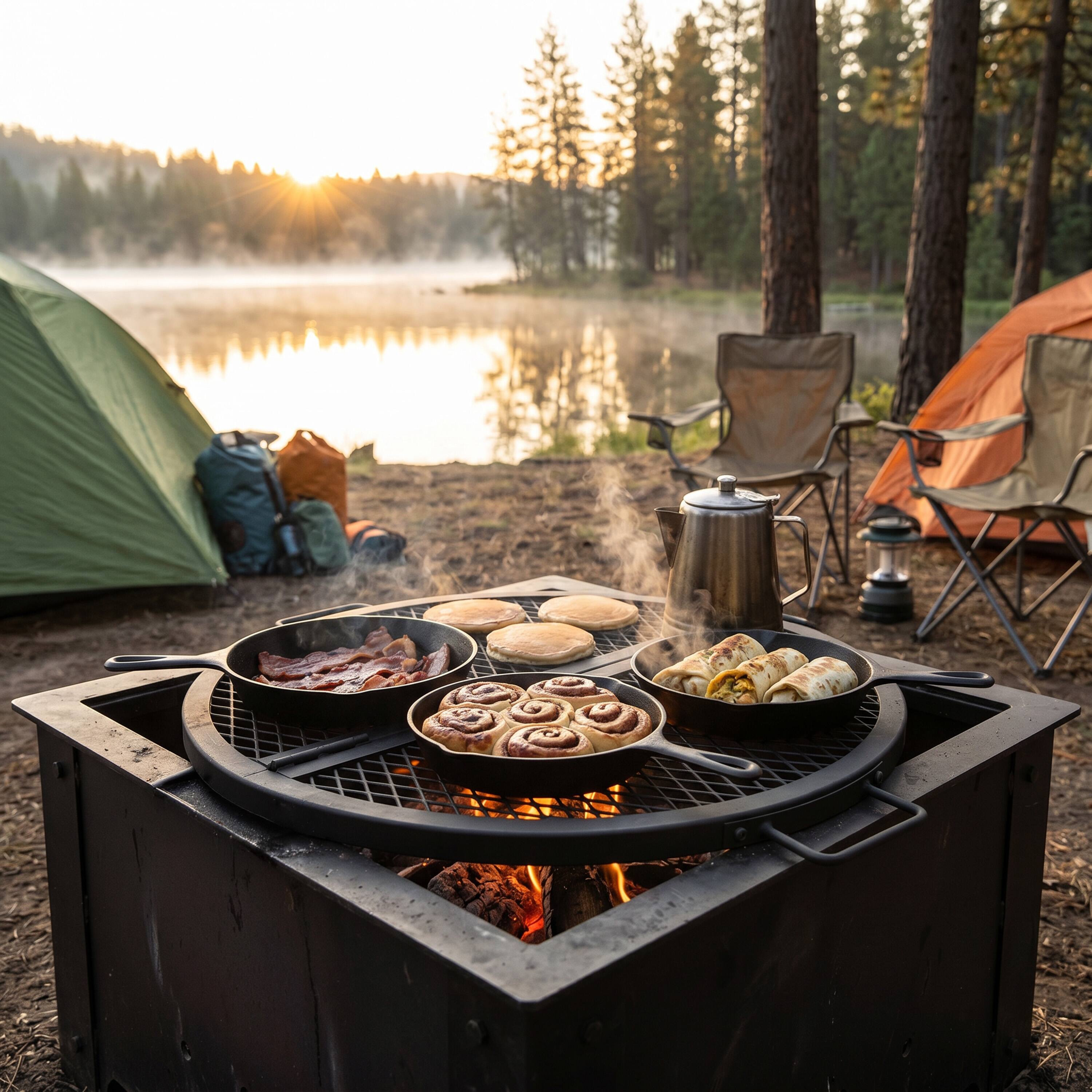 Alt View 9. Sunnydaze - Folding Black Steel Round Fire Grate - 24 in - Black.