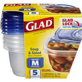 Glad - 24 oz Clear Food Storage Container 5 pk
