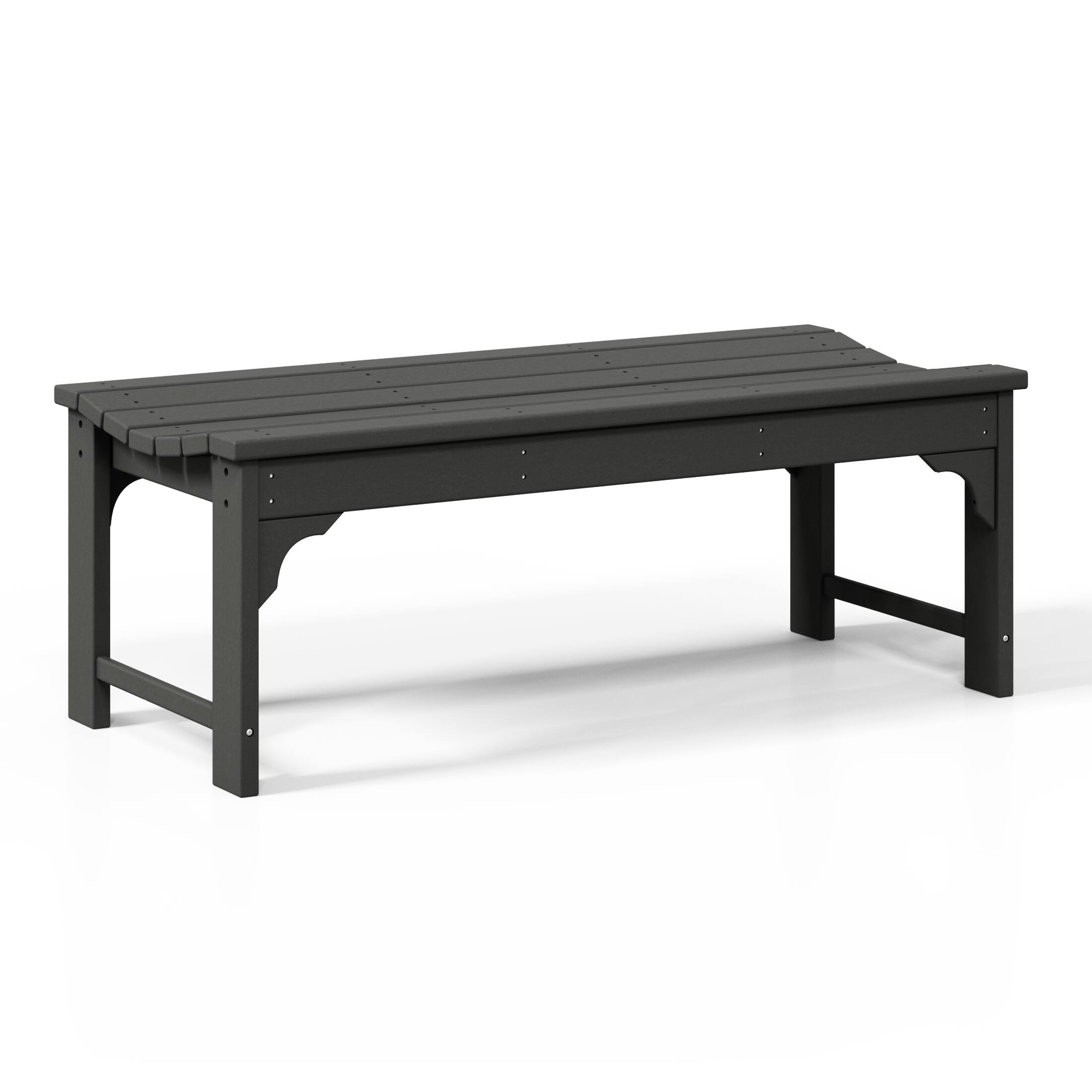 Alt View 2. WestinTrends - WestinTrends Malibu 48" length backless Poly Wood Outdoor / Garden bench - Gray.