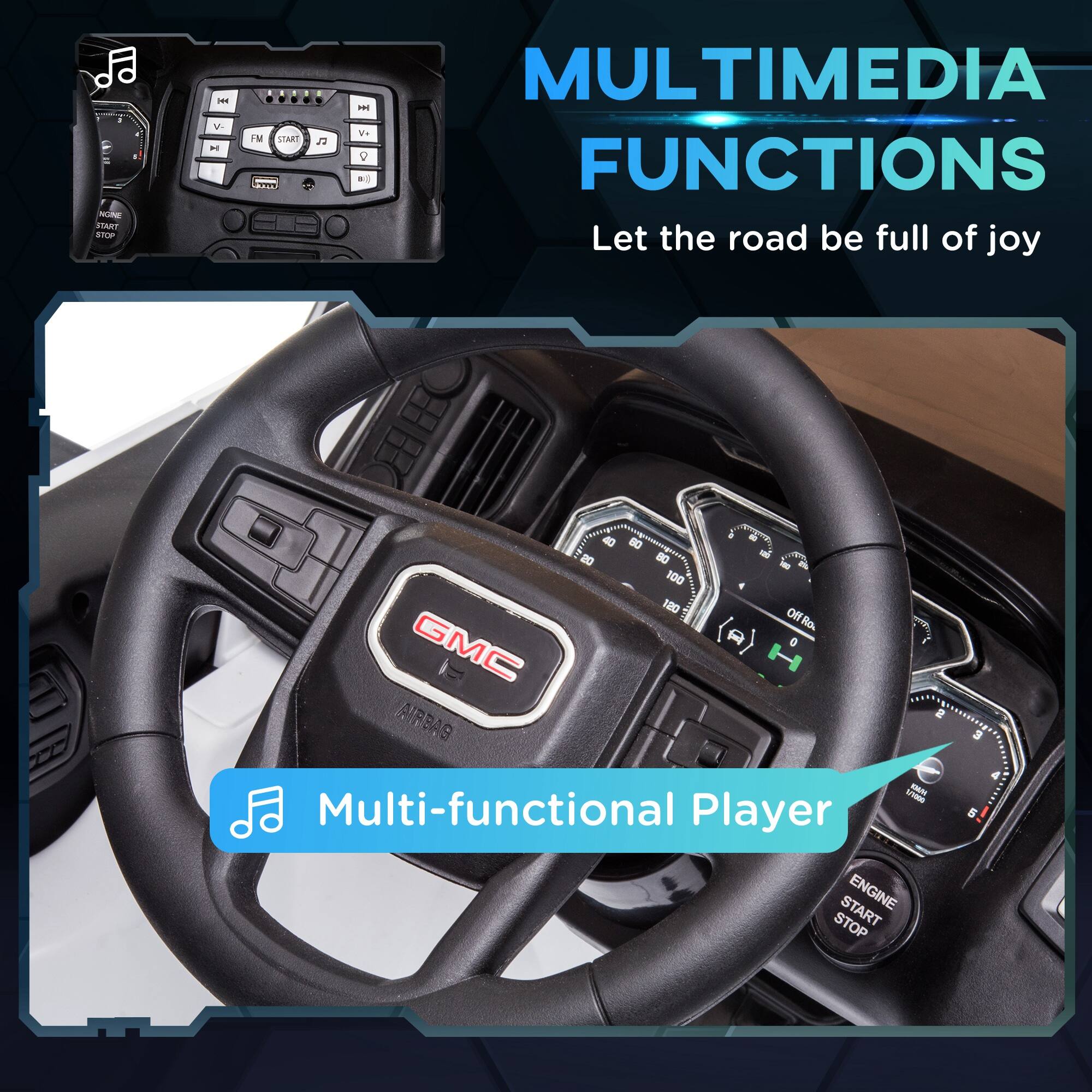 MULTIMEDIA FUNCTIONS  
Let the road be full of joy  

Multi-functional Player  

GMC  
AIREAG  

ENGINE START STOP