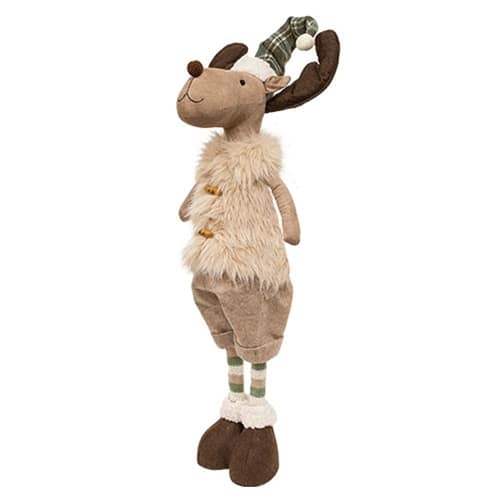 BreeBe - *Fuzzy Tan Vest Reindeer w/Extendable Legs - Multi