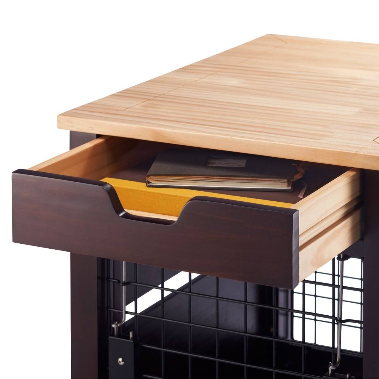 Alt View 15. TRINITY - 18" Espresso Brown Pet Crate End Table w/ Drawer - Espresso Brown.