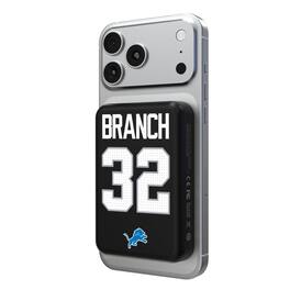 Keyscaper - Brian Branch Detroit Lions 5000mAh Wireless Magnetic Power Bank - Black