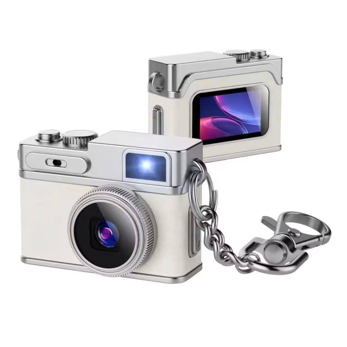 Front. Aries - Aries Necklace Pendant Retro Digital Camera - White.