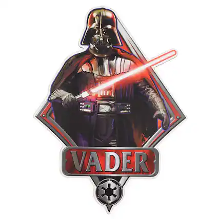 Front. Silver Buffalo - Star Wars Darth Vader Die-Cut Wooden Sign | 13 x 10 Inches - Black.